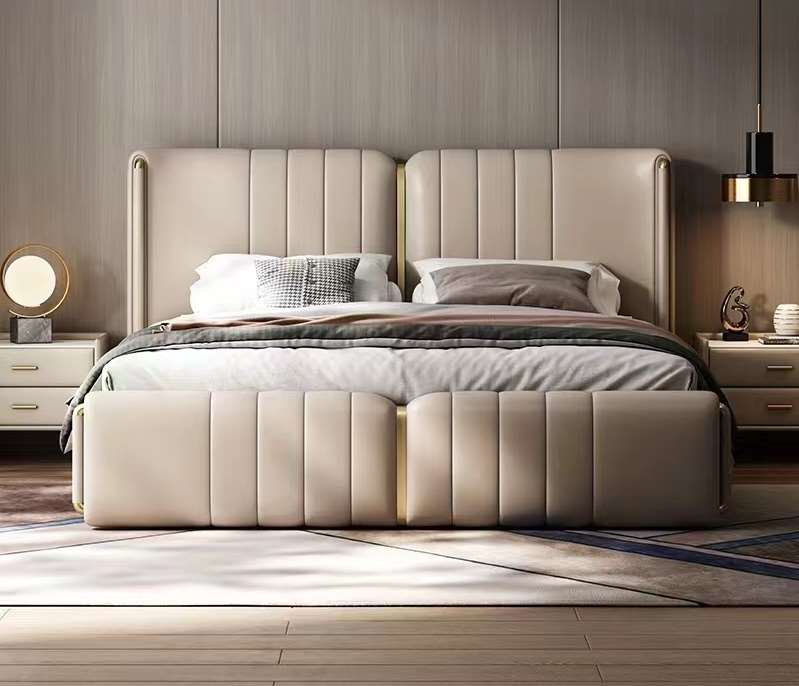 best quality modern home furniture contemporary design uphostered leather bed company&supplier in China-interi furniture