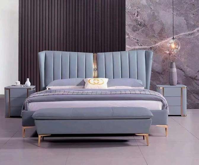 high end modern home furniture contemporary design uphostered leather bed factory & maker in China-interi furniture
