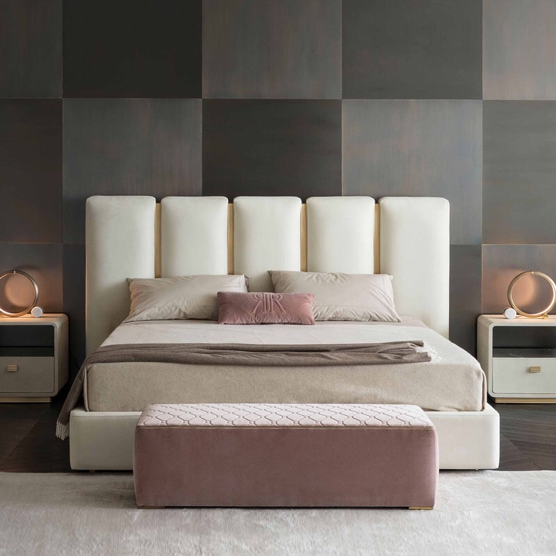 best quality modern home furniture contemporary design uphostered headboard leather bed factory & maker in China-interi furniture