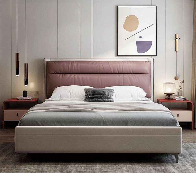 high quality modern home furniture contemporary design uphostered headboard leather bed company&supplier in China-interi furniture