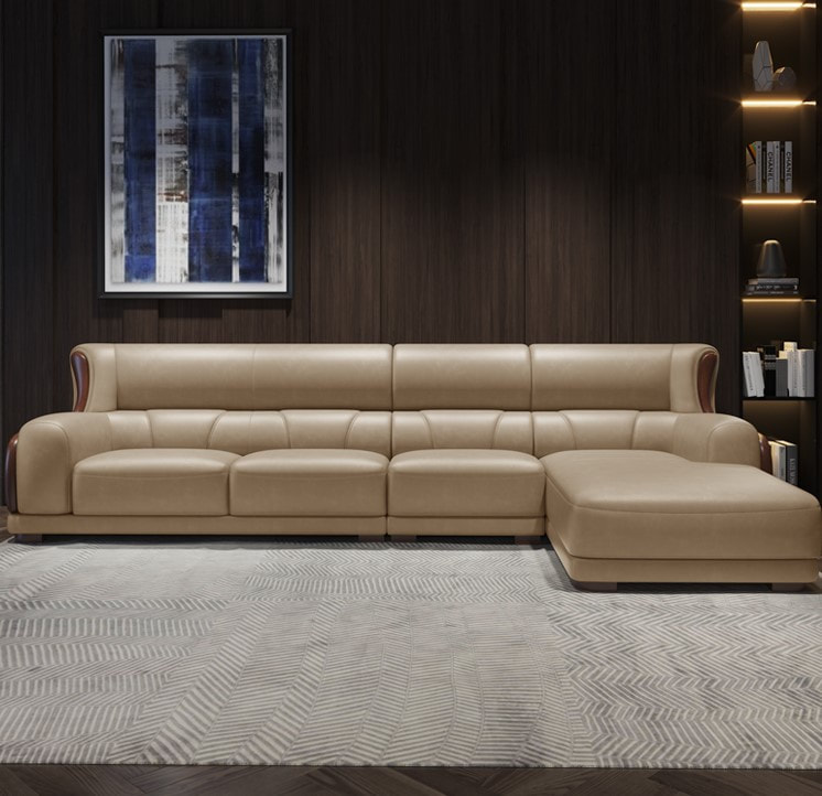 high quality luxury home furniture maker contemporary design modern leather sectional sofa supplier in China-interi furniture