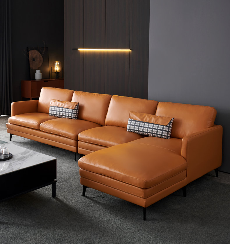 top quality luxury home furniture maker contemporary design modern leather sectional sofa company in China-interi furniture