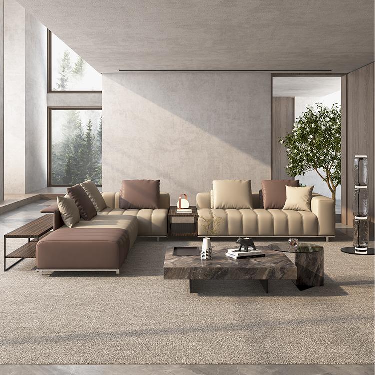 high quality modern home furnitrue contemporary design leather sectional sofa brand in China-interi furniture