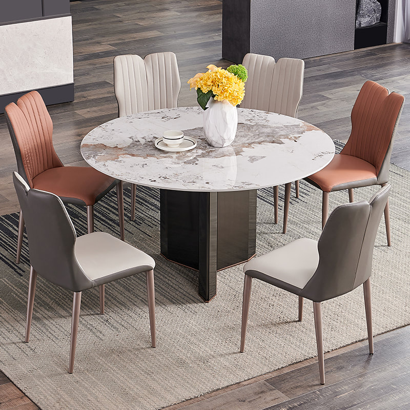 chinese high end luxury modern design contemporary style home furniture dining room sintered table top dining table supplier-interi furniture