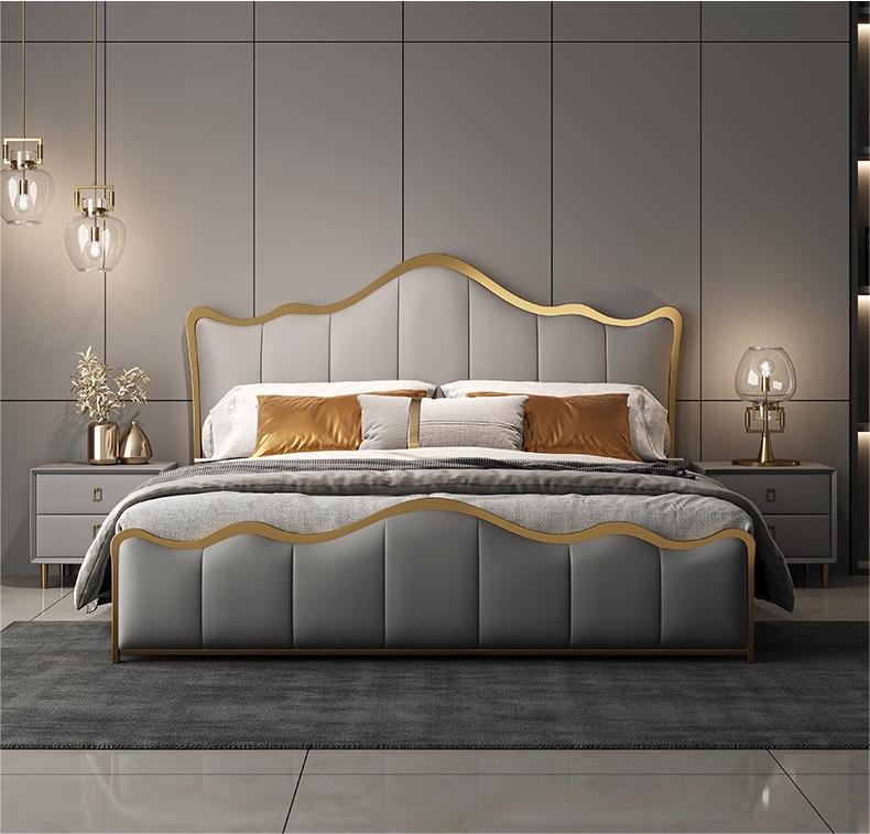best quality modern home furniture contemporary design uphostered headboard leather bed manufacturer &exporter in China-interi furniture