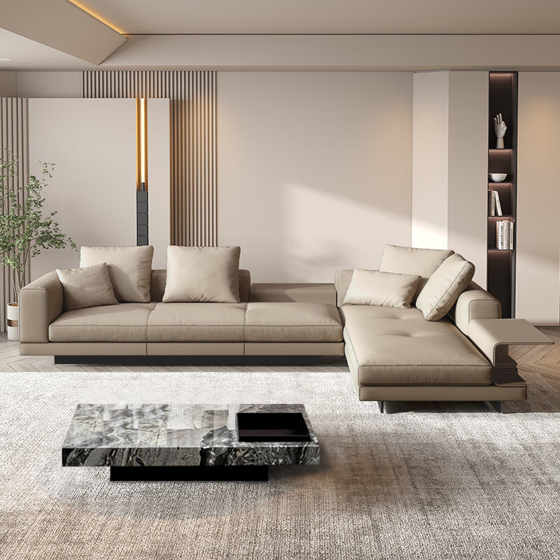 high quality luxury home furnitrue contemporary design modern leather sofa maker in China-interi furniture