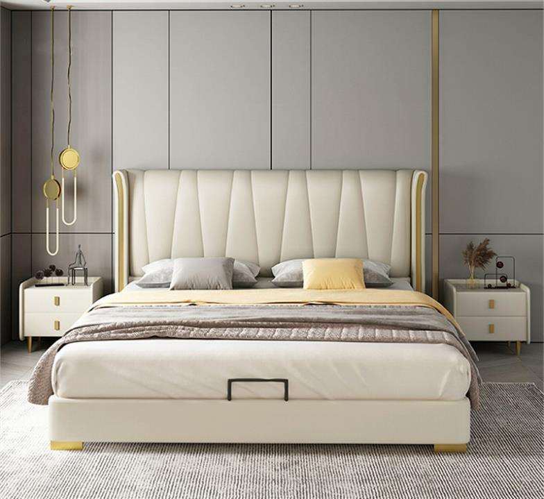 best quality modern home furniture contemporary design uphostered leather bed company&supplier in China-interi furniture