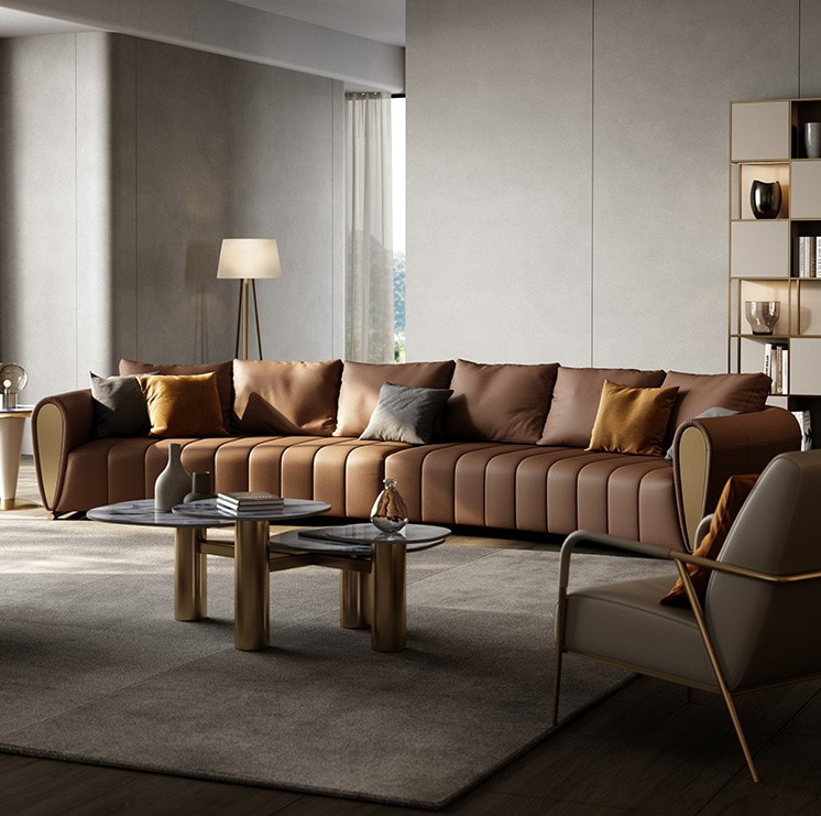 high end modern home furniture contemporary design luxury leather sectional sofa set company & supplier in China-interi furniture